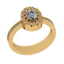 0.71 Ctw VS/SI1 Diamond Style Prong Set 14K Yellow Gold Engagement Halo Ring ALL DIAMOND ARE LAB GRO