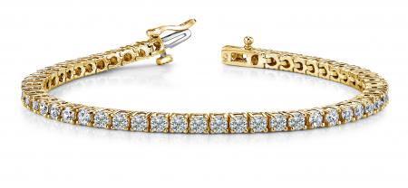 14KT YELLOW GOLD 2 CTW G-H VS2/SI1 CLASSIC FOUR PRONG TENNIS BRACELET LAB-GROWN DIAMOND