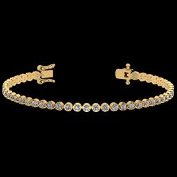 2.60 CtwVS/SI1 Diamond Prong Set 14K Yellow Gold Bracelet (ALL DIAMOND ARE LAB GROWN )