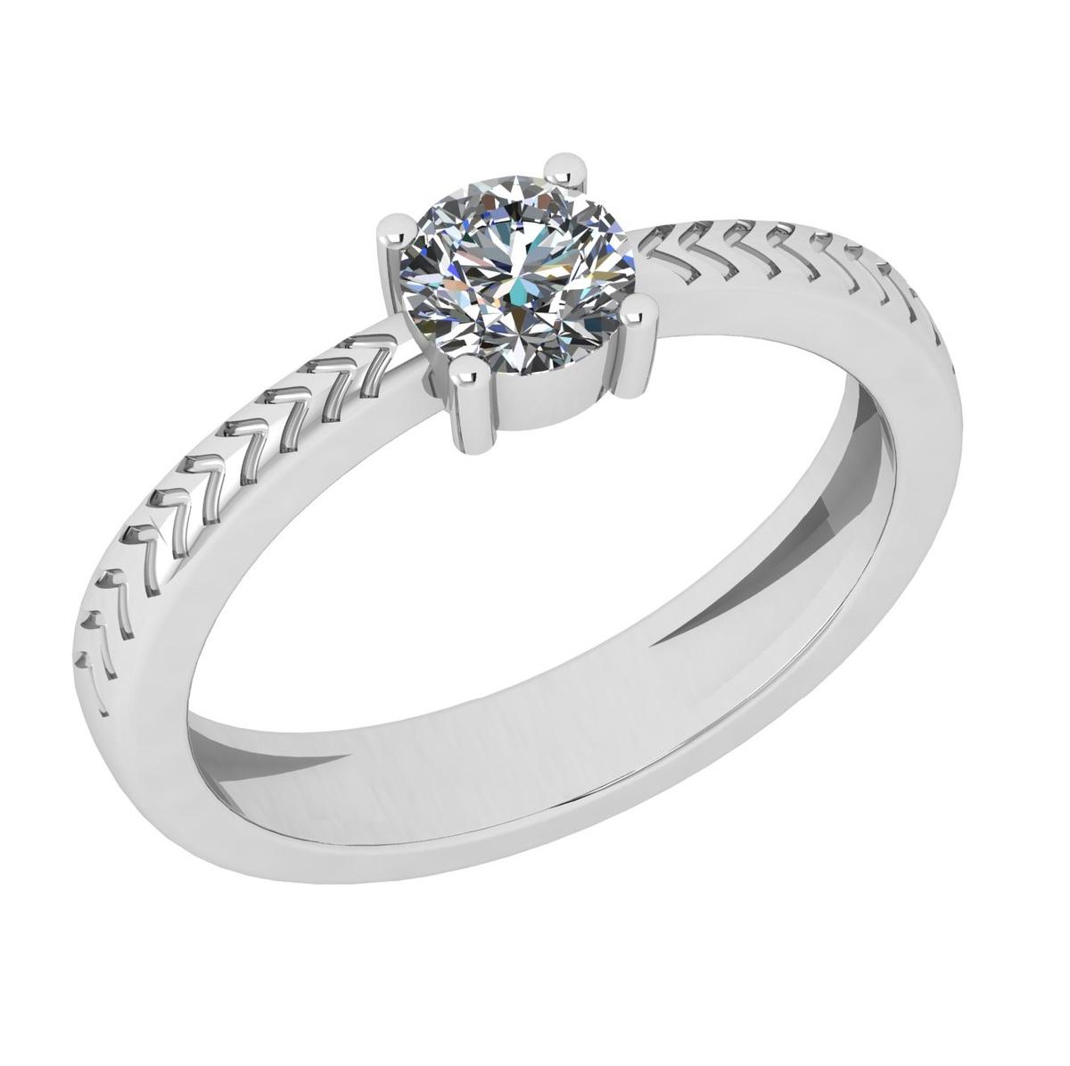 CERTIFIED 0.7 CTW D/VS1 ROUND (LAB GROWN Certified DIAMOND SOLITAIRE RING ) IN 14K YELLOW GOLD