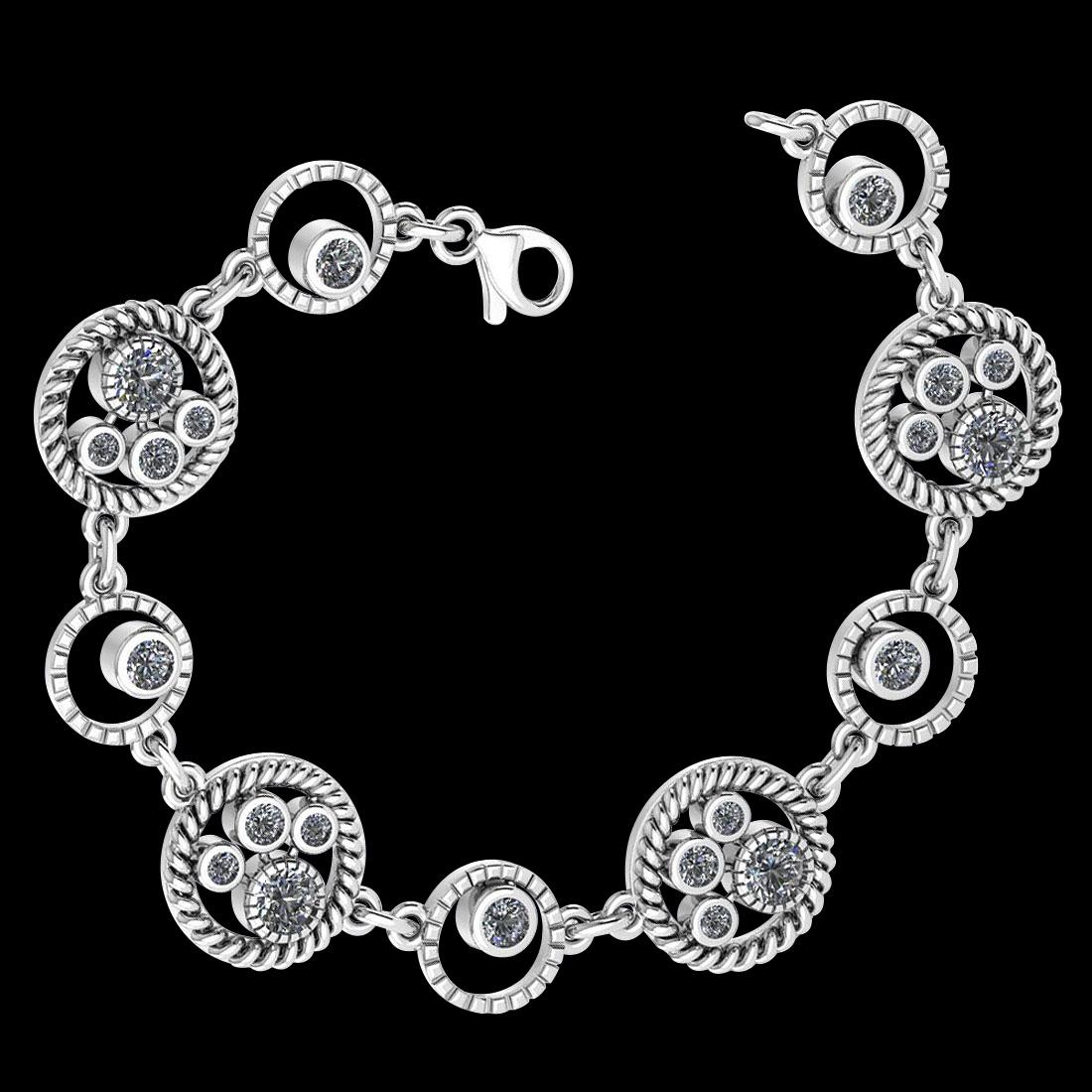 1.41 CtwVS/SI1 Diamond Ladies Fashion 14K White Gold Bracelet (ALL DIAMOND ARE LAB GROWN )