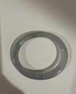 GIA Certified Natural (No Treatment) Light Green Jadeite Jade Bangle