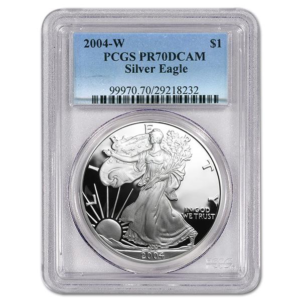 Certified Proof Silver Eagle 2004-W PR70DCAM PCGS