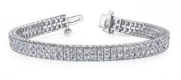 14KT WHITE GOLD 8 CTW G-H VS2/SI1 ENDLESS DREAMS PRINCESS CUT TENNIS BRACELET LAB-GROWN DIAMOND