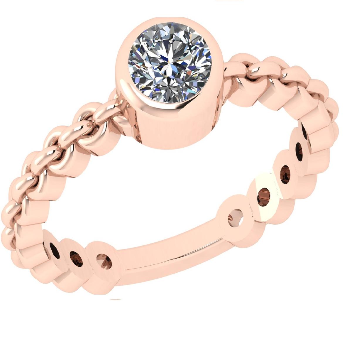 CERTIFIED 1.1 CTW I/VS2 ROUND (LAB GROWN Certified DIAMOND SOLITAIRE RING ) IN 14K YELLOW GOLD