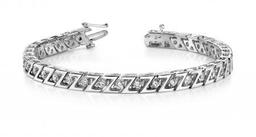 14KT WHITE GOLD 1 CTW G-H VS2/SI1 Z LINK TENNIS BRACELET LAB-GROWN DIAMOND