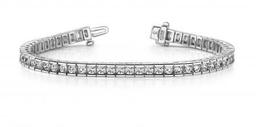 14K WHITE GOLD 2.50 CTW G-H VS2/SI1 CLASSIC BOX TENNIS BRACELET LAB-GROWN DIAMOND