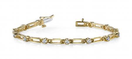 14KT YELLOW GOLD .50 CTW G-H VS2/SI1 BOX LINK BRACELET LAB-GROWN DIAMOND