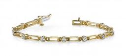 14KT YELLOW GOLD .50 CTW G-H VS2/SI1 BOX LINK BRACELET LAB-GROWN DIAMOND