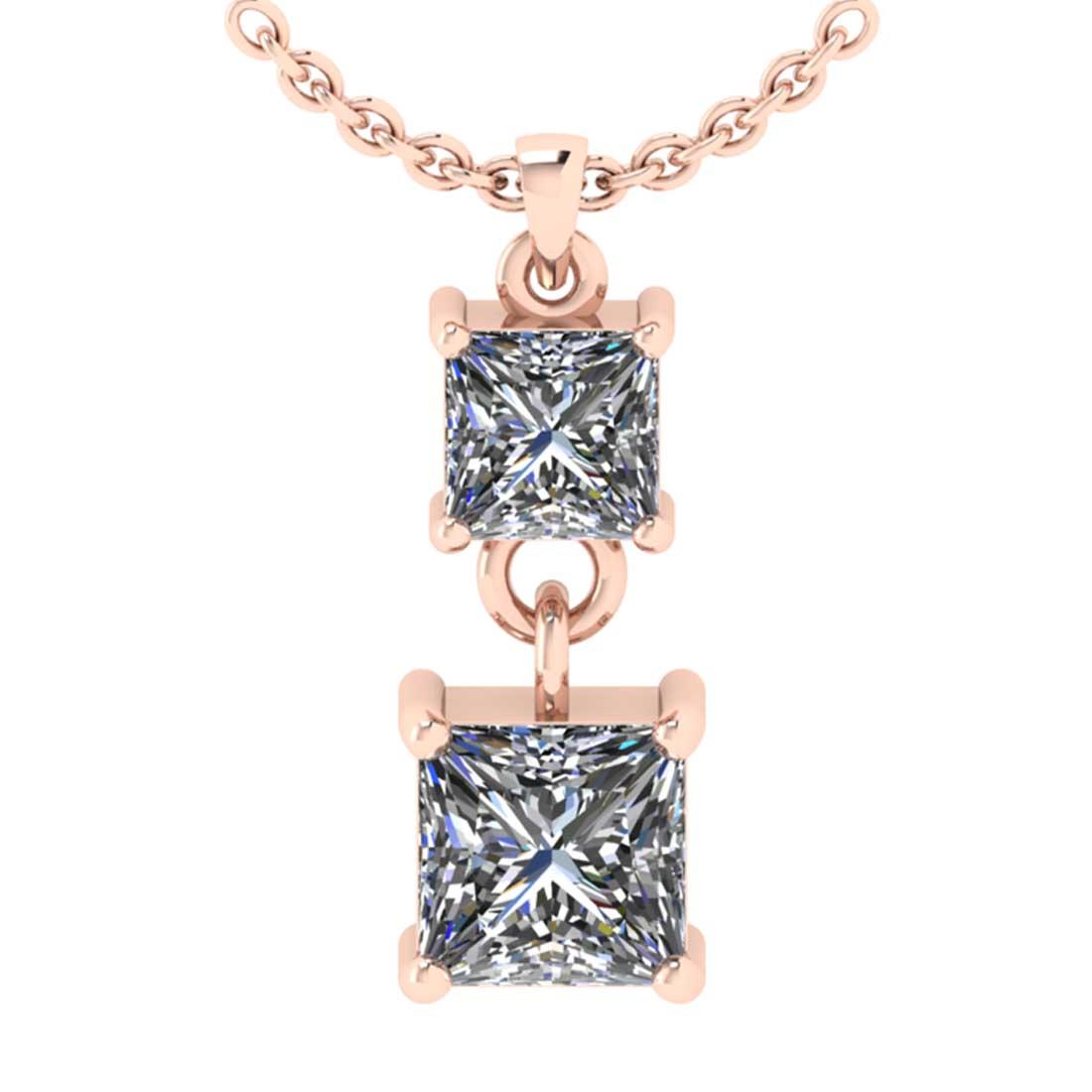 1.14 Ctw VS/SI1 Diamond 14K Rose Gold Necklace (ALL DIAMOND ARE LAB GROWN )(ALL DIAMOND ARE LAB GROW