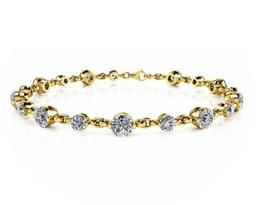 14K YELLOW GOLD 5 CTW G-H SI3/I1 AND CHAIN LINK BRACELET LAB-GROWN DIAMOND