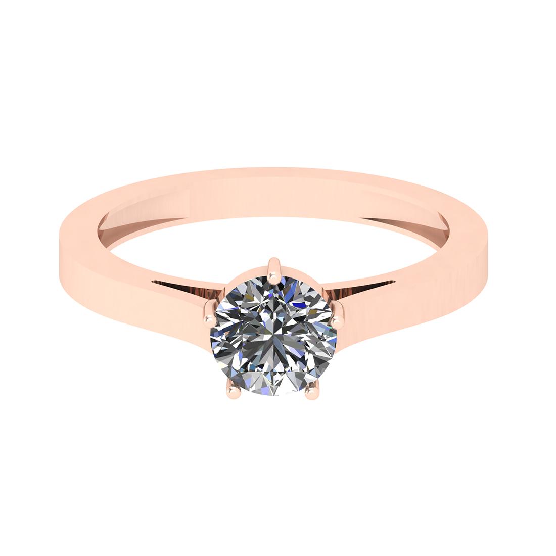 CERTIFIED 0.78 CTW F/VS2 ROUND (LAB GROWN Certified DIAMOND SOLITAIRE RING ) IN 14K YELLOW GOLD