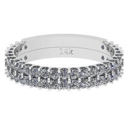 0.98 Ctw Si2/i1 Diamond 14K White Gold Groom Wedding Band Ring