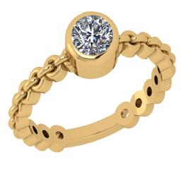 CERTIFIED 1 CTW E/SI1 ROUND (LAB GROWN Certified DIAMOND SOLITAIRE RING ) IN 14K YELLOW GOLD