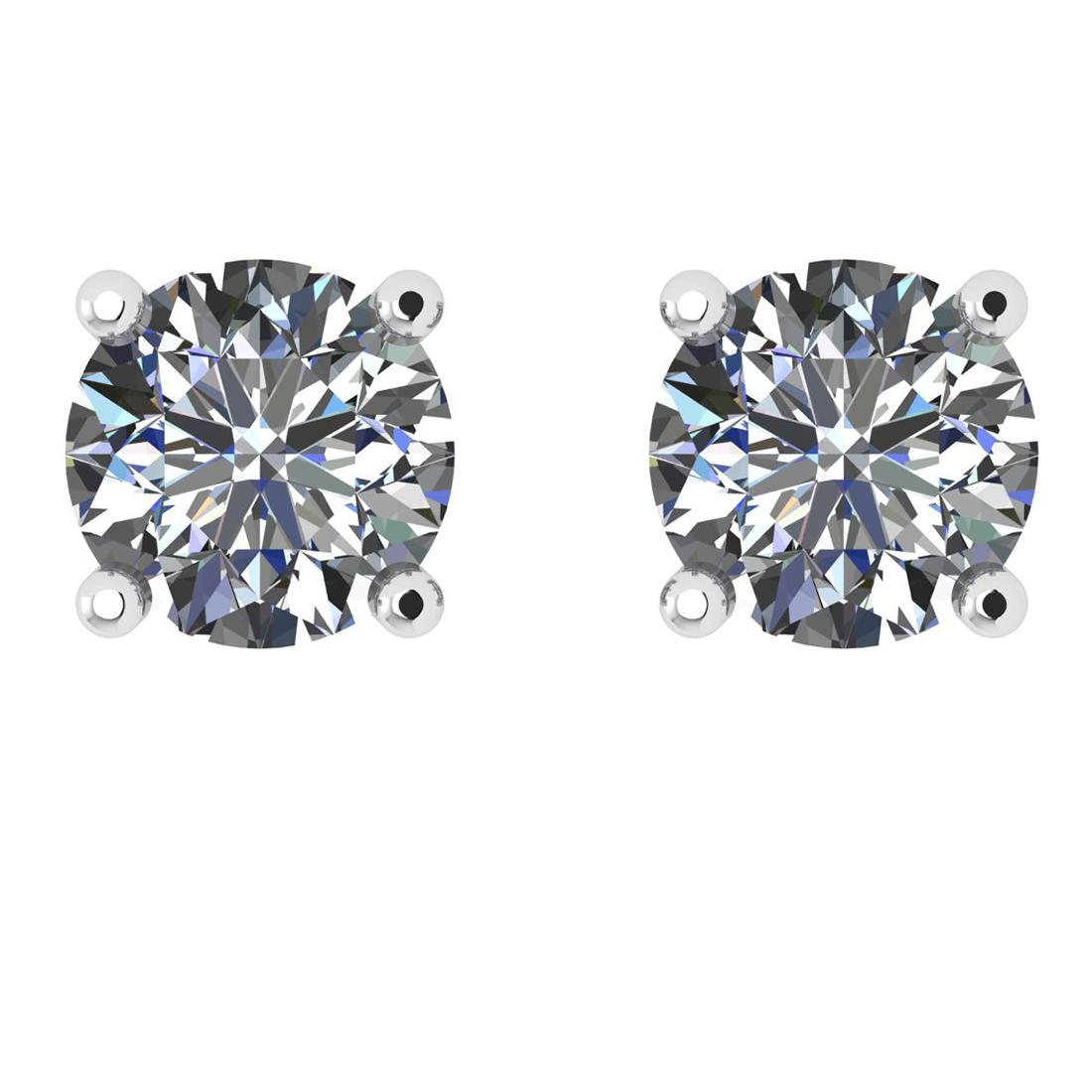 CERTIFIED 0.9 CTW ROUND I/VS1 DIAMOND (LAB GROWN Certified DIAMOND SOLITAIRE EARRINGS ) IN 14K YELLO