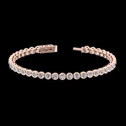 1.10 CtwVS/SI1 Diamond 14K Rose Gold Bracelet (ALL DIAMOND ARE LAB GROWN)