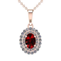 5.60 Ctw I2/I3 Spessartite Garnet And Diamond 14K Rose Gold Necklace (ALL DIAMOND ARE LAB GROWN )