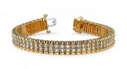 14K YELLOW GOLD 2 CTW G-H VS2/SI1 GRAND DOUBLE BRACELET LAB-GROWN DIAMOND