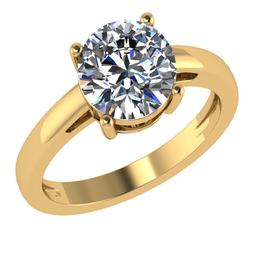 CERTIFIED 0.9 CTW J/VS2 ROUND (LAB GROWN Certified DIAMOND SOLITAIRE RING ) IN 14K YELLOW GOLD