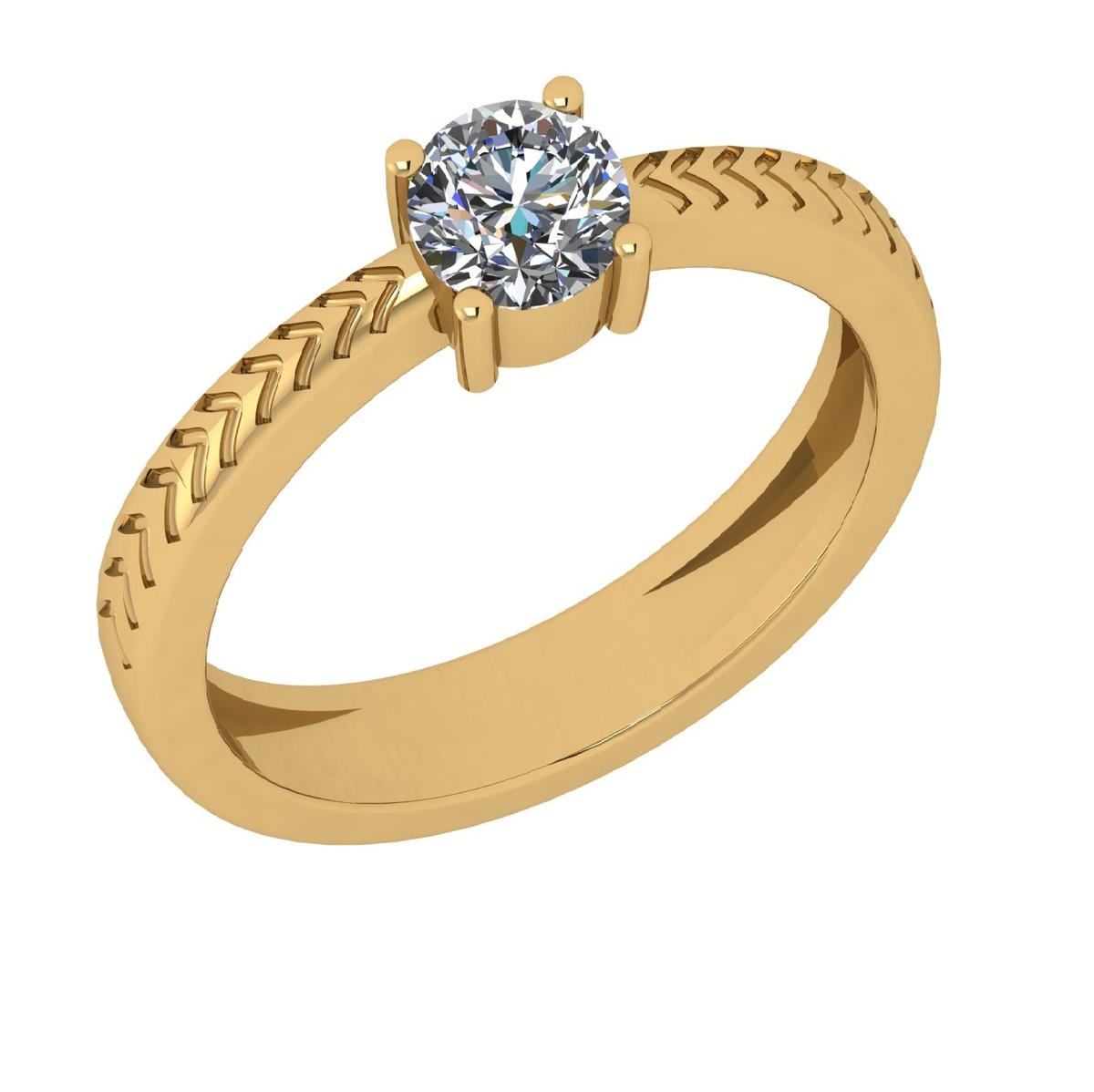 CERTIFIED 0.71 CTW E/VS1 ROUND (LAB GROWN Certified DIAMOND SOLITAIRE RING ) IN 14K YELLOW GOLD