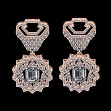 5.73 Ctw VS/SI1 Diamond 14K Rose Gold Dangling Earrings (ALL DIAMOND ARE LAB GROWN )