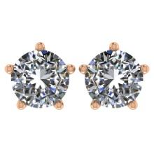 CERTIFIED 1 CTW ROUND D/VS2 DIAMOND (LAB GROWN Certified DIAMOND SOLITAIRE EARRINGS ) IN 14K YELLOW