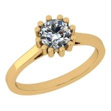 CERTIFIED 0.59 CTW J/SI2 ROUND (LAB GROWN Certified DIAMOND SOLITAIRE RING ) IN 14K YELLOW GOLD