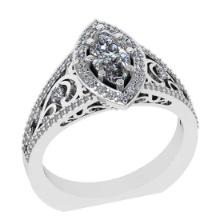 1.22 Ctw VS/SI1 Diamond 14K White Gold Engagement Halo Ring(ALL DIAMOND ARE LAB GROWN)