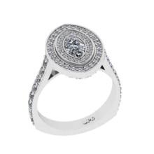 1.67 Ctw VS/SI1 Diamond 14K White Gold Engagement Halo Ring(ALL DIAMOND ARE LAB GROWN)