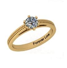 CERTIFIED 1 CTW D/SI1 ROUND (LAB GROWN Certified DIAMOND SOLITAIRE RING ) IN 14K YELLOW GOLD