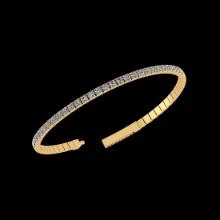 1.20 Ctw VS/SI1 Diamond 14K Yellow Gold Bangle ALL DIAMOND ARE LAB GROWN