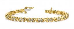 14K YELLOW GOLD 1.50 CTW G-H VS2/SI1 X LINK BRACELET LAB-GROWN DIAMOND