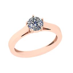 CERTIFIED 0.9 CTW G/VVS1 ROUND (LAB GROWN Certified DIAMOND SOLITAIRE RING ) IN 14K YELLOW GOLD