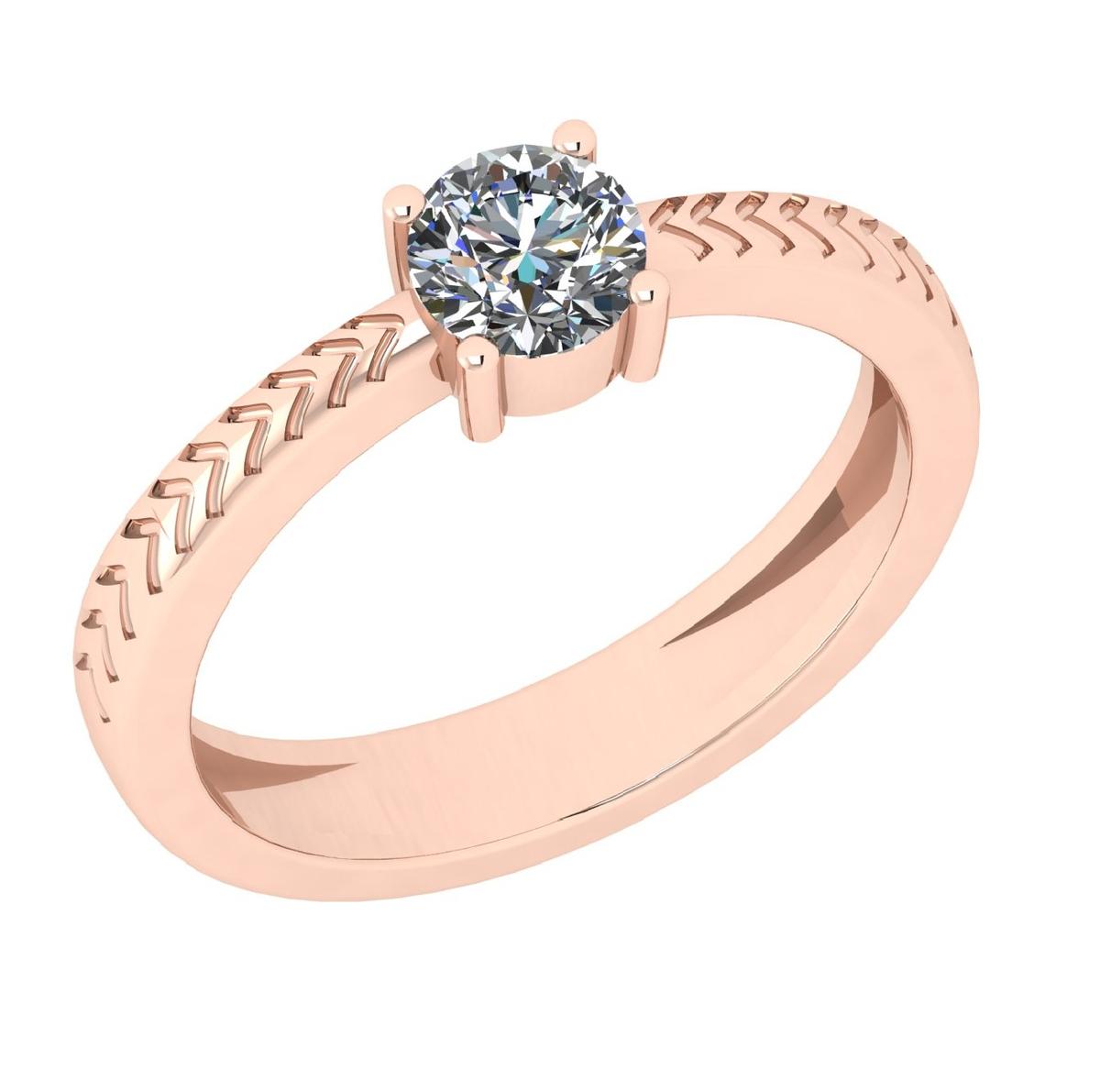 CERTIFIED 0.91 CTW F/SI1 ROUND (LAB GROWN Certified DIAMOND SOLITAIRE RING ) IN 14K YELLOW GOLD