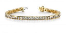 14K YELLOW GOLD 2.50 CTW G-H VS2/SI1 CLASSIC BOX TENNIS BRACELET LAB-GROWN DIAMOND