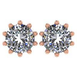 CERTIFIED 1 CTW ROUND F/VS1 DIAMOND (LAB GROWN Certified DIAMOND SOLITAIRE EARRINGS ) IN 14K YELLOW