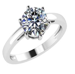 CERTIFIED 2.15 CTW D/VS1 ROUND (LAB GROWN Certified DIAMOND SOLITAIRE RING ) IN 14K YELLOW GOLD