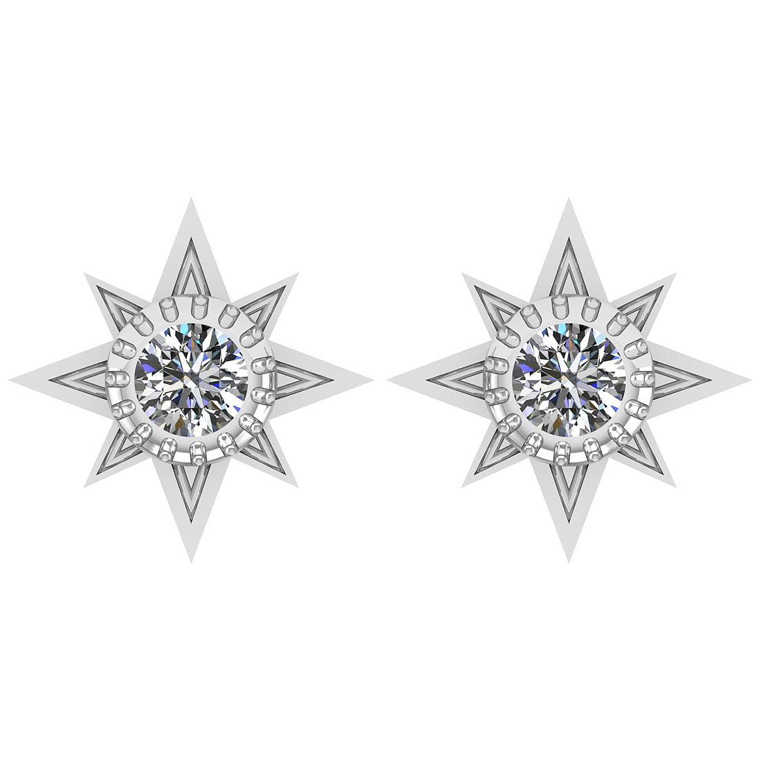 CERTIFIED 2.01 CTW ROUND D/VS2 DIAMOND (LAB GROWN Certified DIAMOND SOLITAIRE EARRINGS ) IN 14K YELL