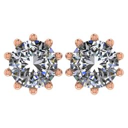 CERTIFIED 1.53 CTW ROUND D/VS2 DIAMOND (LAB GROWN Certified DIAMOND SOLITAIRE EARRINGS ) IN 14K YELL