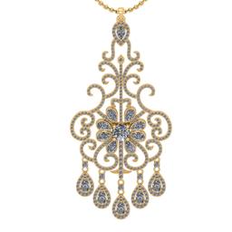 6.63 Ctw VS/SI1 Diamond 14K Yellow Gold Vintage Style Necklace ALL Diamond ARE LAB GROWN Diamond