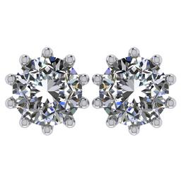 CERTIFIED 2.05 CTW ROUND H/SI2 DIAMOND (LAB GROWN Certified DIAMOND SOLITAIRE EARRINGS ) IN 14K YELL