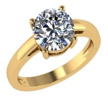 CERTIFIED 1.52 CTW E/VS2 ROUND (LAB GROWN Certified DIAMOND SOLITAIRE RING ) IN 14K YELLOW GOLD