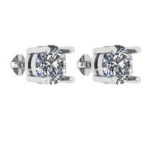 CERTIFIED 2 CTW ROUND D/VS1 DIAMOND (LAB GROWN Certified DIAMOND SOLITAIRE EARRINGS ) IN 14K YELLOW