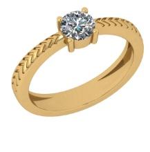 CERTIFIED 0.4 CTW J/VVS1 ROUND (LAB GROWN Certified DIAMOND SOLITAIRE RING ) IN 14K YELLOW GOLD
