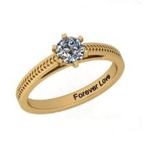 CERTIFIED 0.5 CTW D/VS1 ROUND (LAB GROWN Certified DIAMOND SOLITAIRE RING ) IN 14K YELLOW GOLD