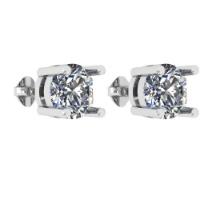 CERTIFIED 0.7 CTW ROUND F/SI2 DIAMOND (LAB GROWN Certified DIAMOND SOLITAIRE EARRINGS ) IN 14K YELLO