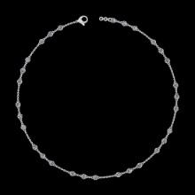 0.90 CtwVS/SI1 Diamond Prong Set 14K White Gold Yard Necklace (ALL DIAMOND ARE LAB GROWN )
