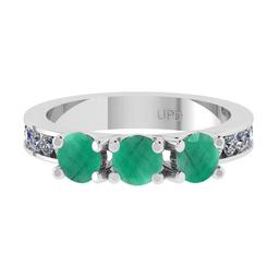 1.25 Ctw VS/SI1 Emerald and Diamond 14K White Gold Engagement Ring (ALL DIAMOND ARE LAB GROWN)