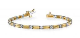 14KT TWO TONE GOLD 1.25 CTW G-H VS2/SI1 MEMENTO SINGLE AND LINK BRACELET LAB-GROWN DIAMOND