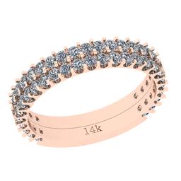 0.98 Ctw Si2/i1 Diamond 14K Rose Gold Groom Wedding Band Ring